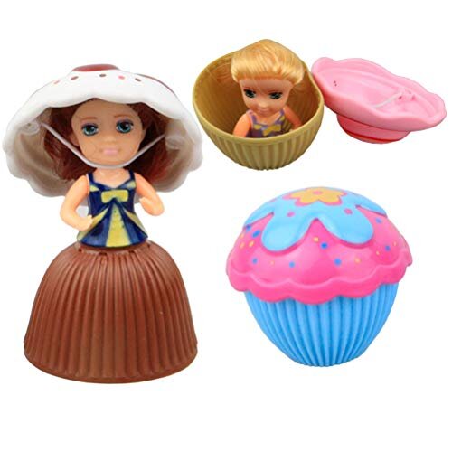 STOBOK 3pcs Cupcake Princess Doll Magic Gift Toys for Baby Girls Random Color