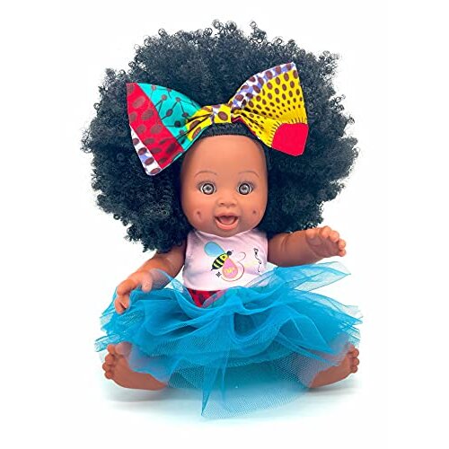 Orijin Bees Fro Zizzy Bee - Black Baby Doll, African Doll, African American Doll, Ethnic Doll, Biracial Doll,