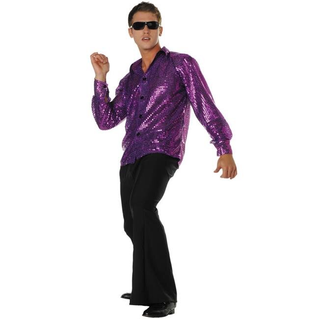 Plus Size Disco Inferno 70s Sequin Costume - Purple
