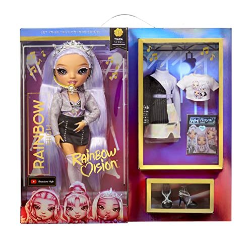 Rainbow High Rainbow Vision Royal Three K-pop Fashion Doll - TIARA SONG - Includes 2 Designer Outfits to Mix & Match with Microphone Headset & Band
