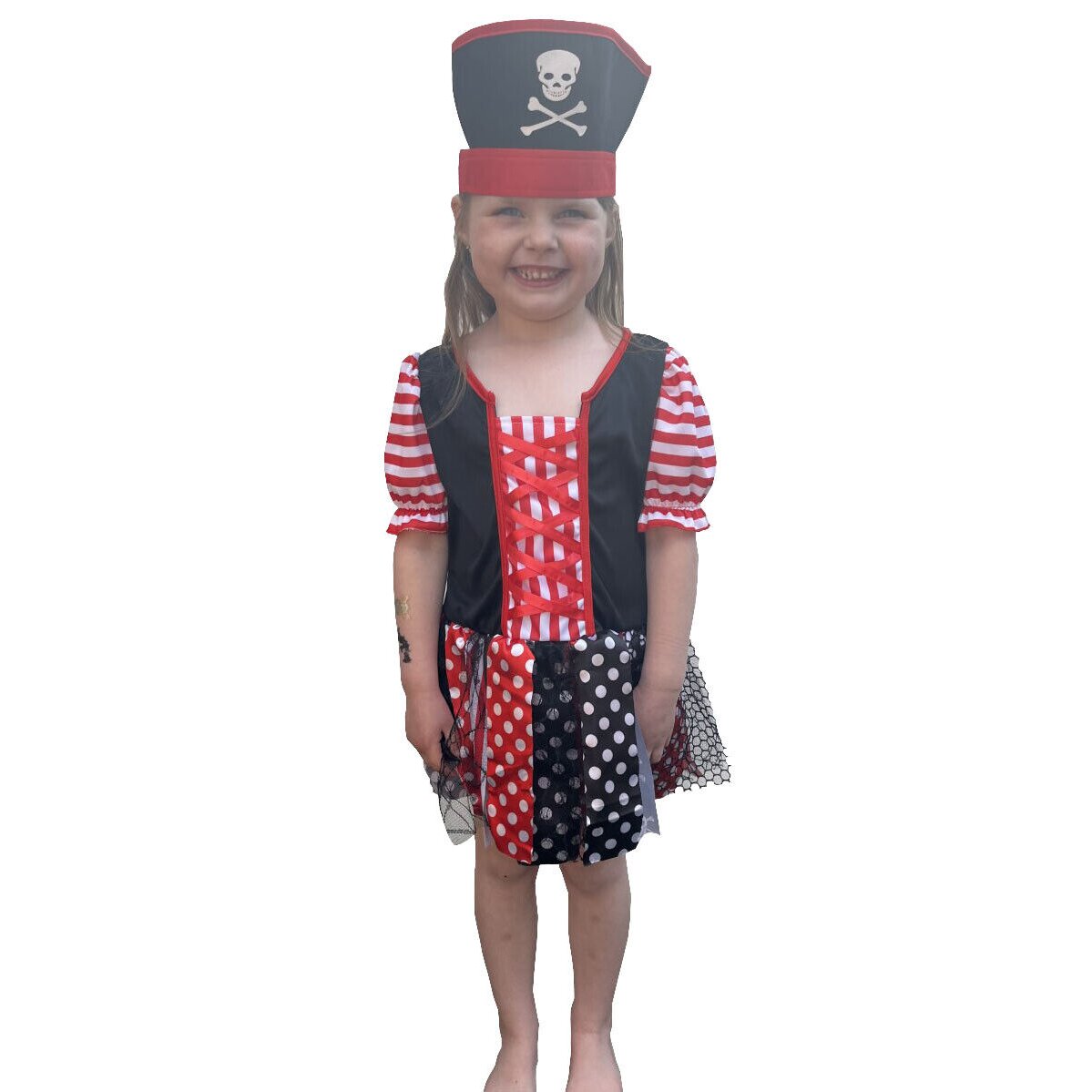 Pirate Girl Adventure Role Play Dress Up Childrens Kids Fancy Dress AGES 3-5