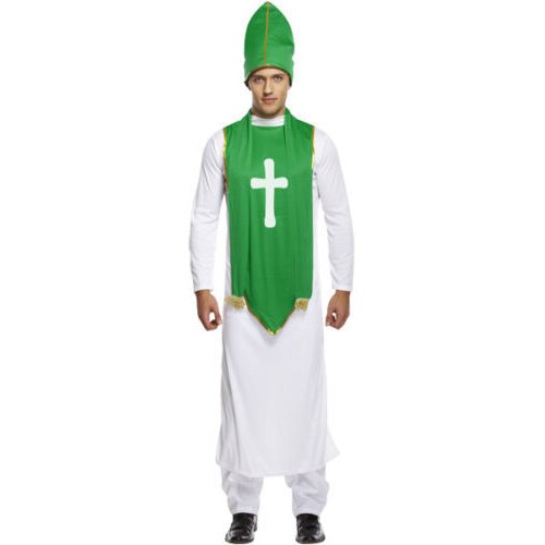 Adult Mens St Patricks Day Irish Bishop Priest Fancy Dress Party Costume U36 079