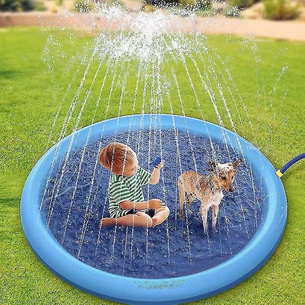 170*170cm Pet Sprinkler Pad Play Ing Mat Swimming Pool Inflatable Pad Mat Tub Dog Bathtub For Dogs-niubi
