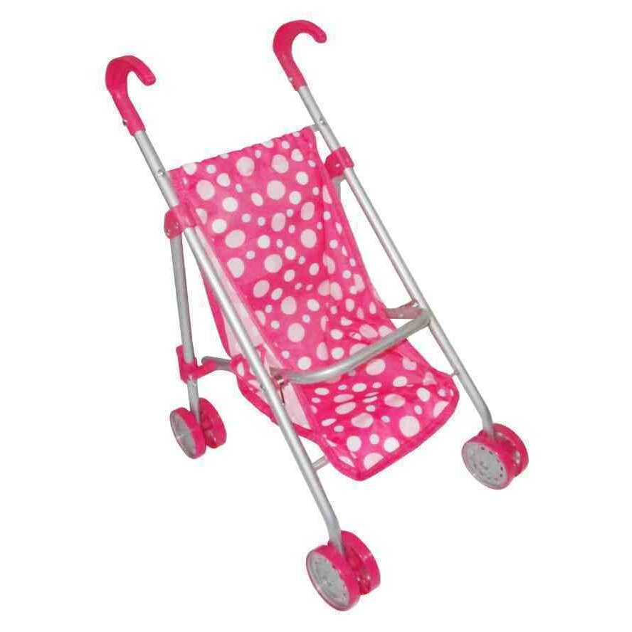 Polka dot Dolls Basic Stroller Pink & White Fabric