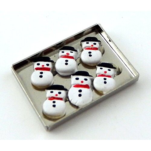 Dollhouse Miniature Cookies on Sheet, Snowman