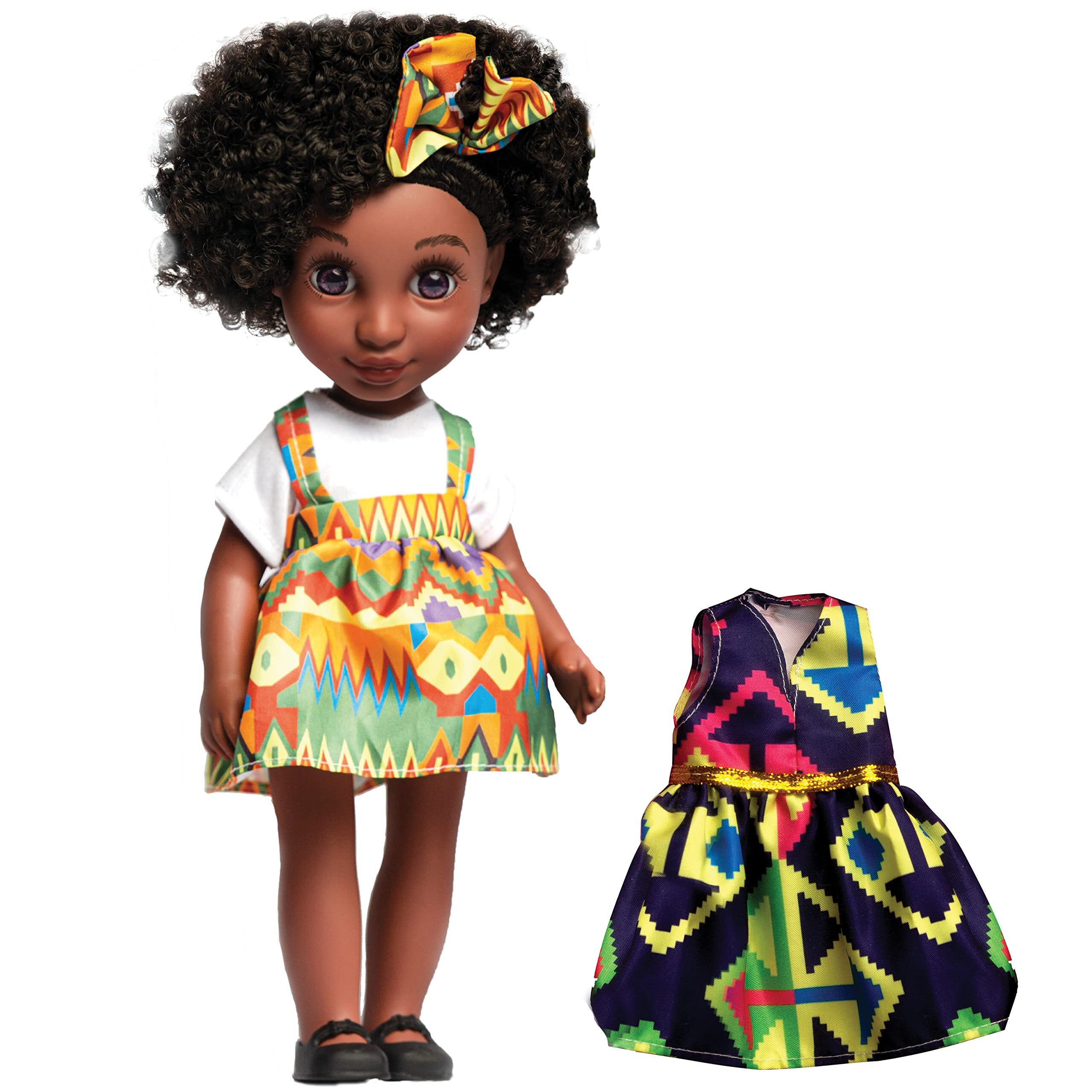 African Doll And Accessories By Naima Dolls, Aissa Black Fashion Baby Doll For Ages 3+, African Girl Dolls With Realistic Natural Hair