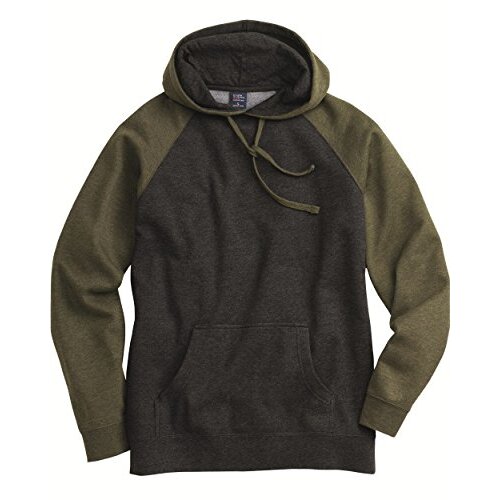Independent Trading Co Mens Hooded Pullover Charcoal Heather/Burgundy Heather M