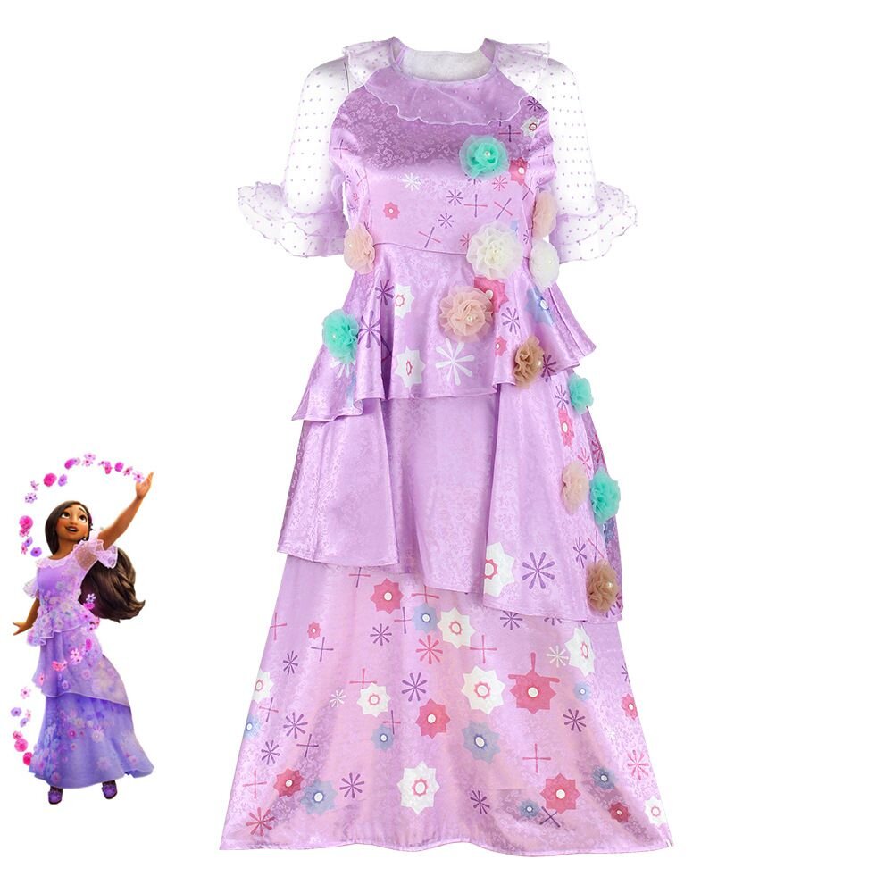 Encanto Isabela Cosplay Costumes Aldult Girl Woman Princess Dress  Halloween