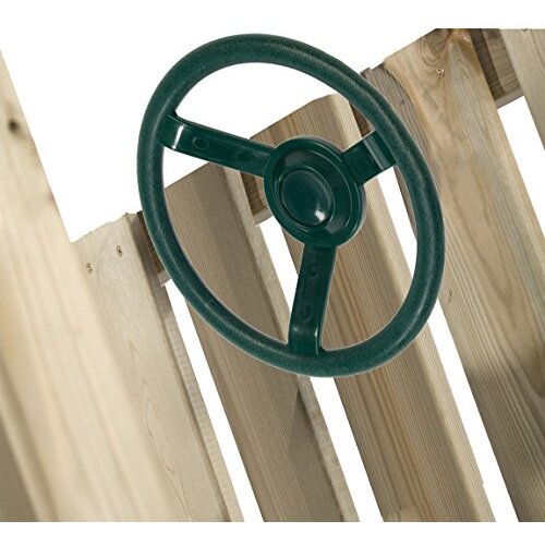Garden Games Toy Steering Wheel for Children's Climbing Frame or Playhouse (Green) with Fixing Kit