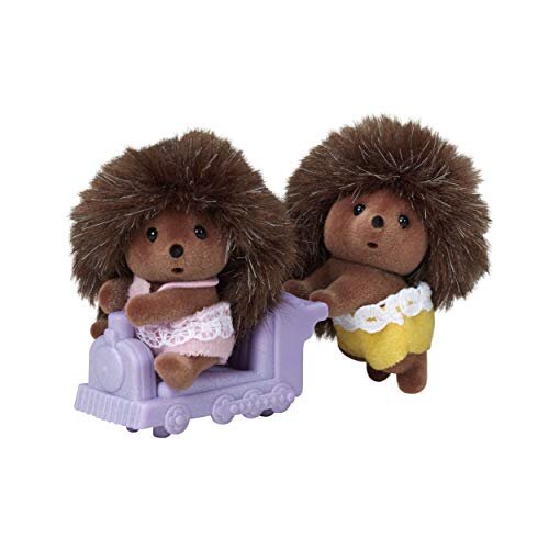 Sylvanian Families Hedgehog Family & 5424 Hedgehog Twins - Dollhouse Playsets, Purple