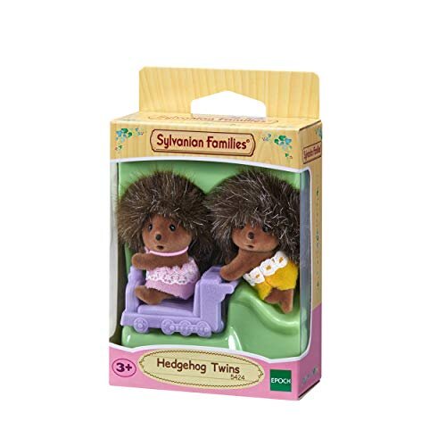 Sylvanian Families Hedgehog Family & 5424 Hedgehog Twins - Dollhouse Playsets, Purple