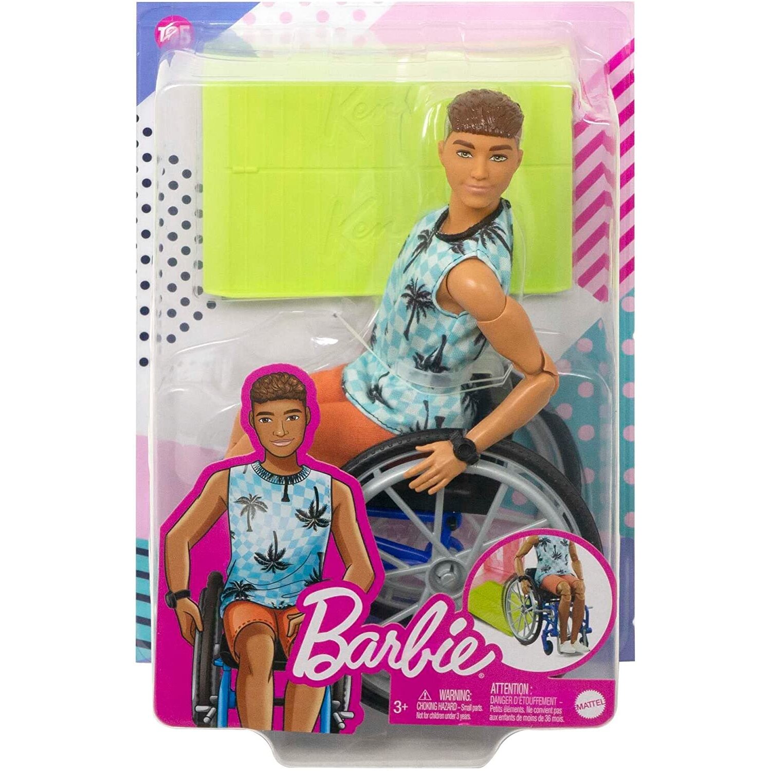 Mattel Barbie Ken Doll With Wheelchair & Ramp Toys