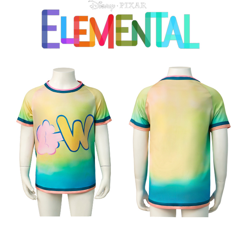 Wade Elemental Kids Cosplay Costume Tshirt Uniform Anime Party Prop Summer Top