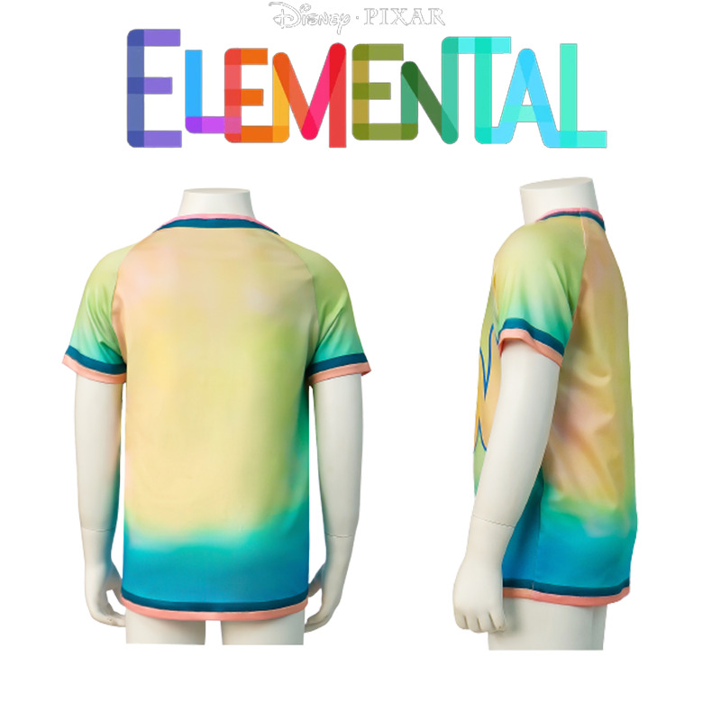 Wade Elemental Kids Cosplay Costume Tshirt Uniform Anime Party Prop Summer Top
