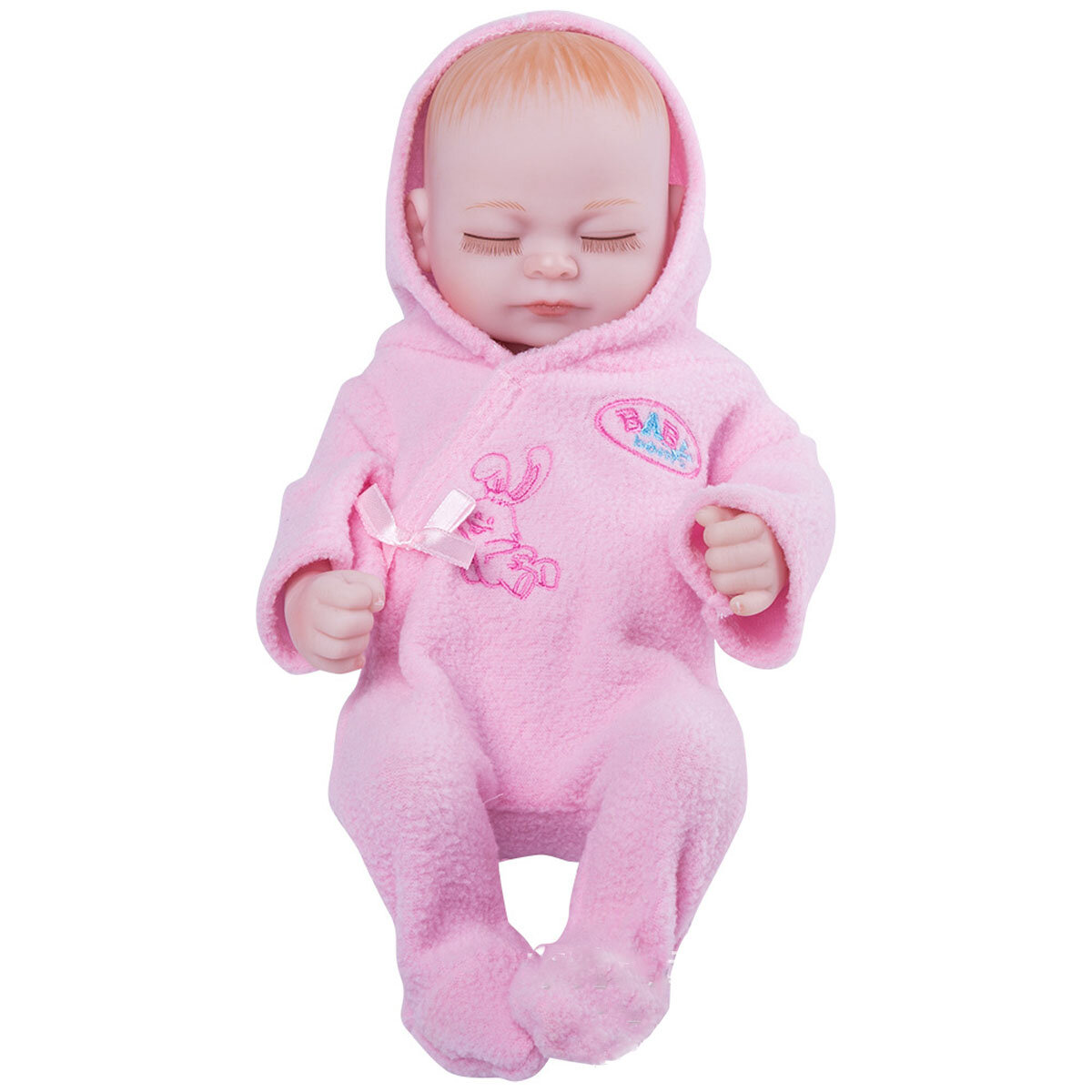 11'' Real Life Lifelike Reborn Baby Dolls Full Silicone Sleeping Pink Cloth Girl