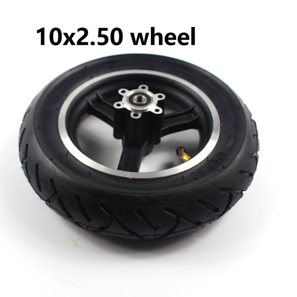 10x2.50 Solid Tire with Hub, Disc Brake Rotor, and Pump for Electric S