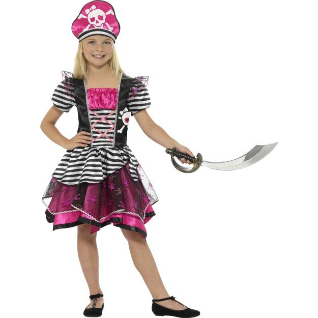 Smiffy's 21981l Perfect Pirate Girl Costume (large) -  pirate costume dress fancy girls perfect childs book outfit pink buccaneer week smiffys day