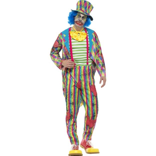 Smiffy's 46872l Deluxe Patchwork Clown Costume Male (large) -  deluxe patchwork circus clown hat halloween 3844 mens fancy dress costume