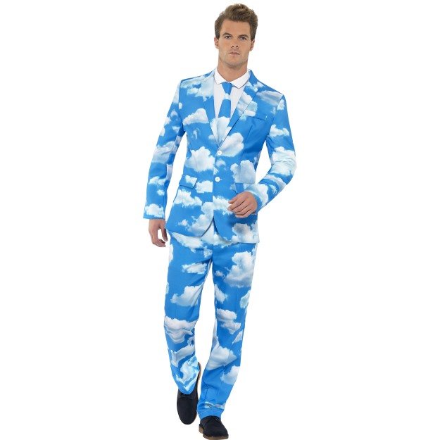 Medium Blue Men's Sky High Suit -  stand out fancy dress suit mens stag costume sky party high outfit suits funny new do