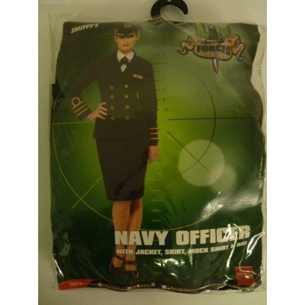 Medium Black Ladies Navy Officer Costume -  navy costume officer fancy dress outfit ladies sailor womens adult ww2