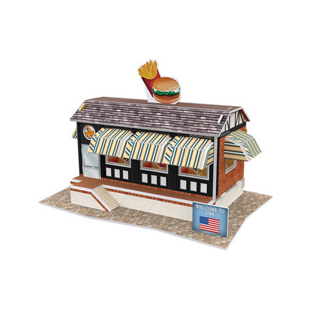 American Restaurant Three-Dimensional House Of Manual Assembly Paper Model