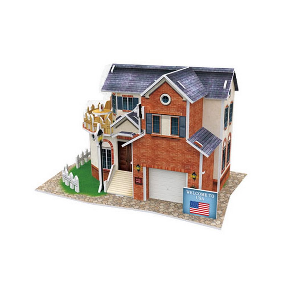 American Vacation Home Three-Dimensional House Of Manual Assembly Paper Model
