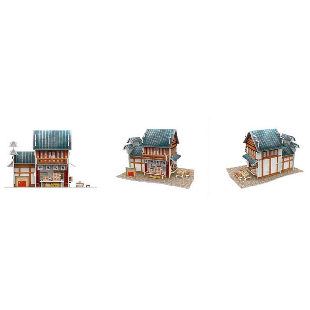 Chinese Bakery Three-Dimensional House Of Manual Assembly Paper Model