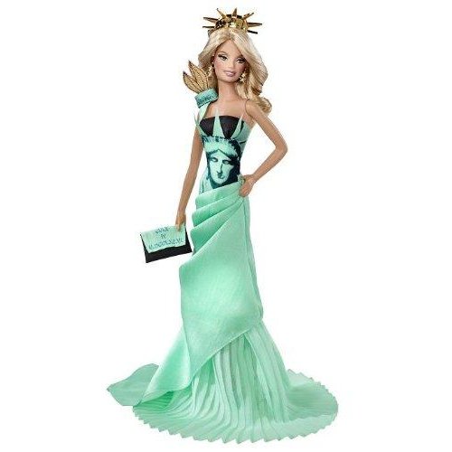 Barbie - T3772 - Dolls of the World Landmark Collection Toy - Statue of Liberty Deluxe Barbie Collectors Doll
