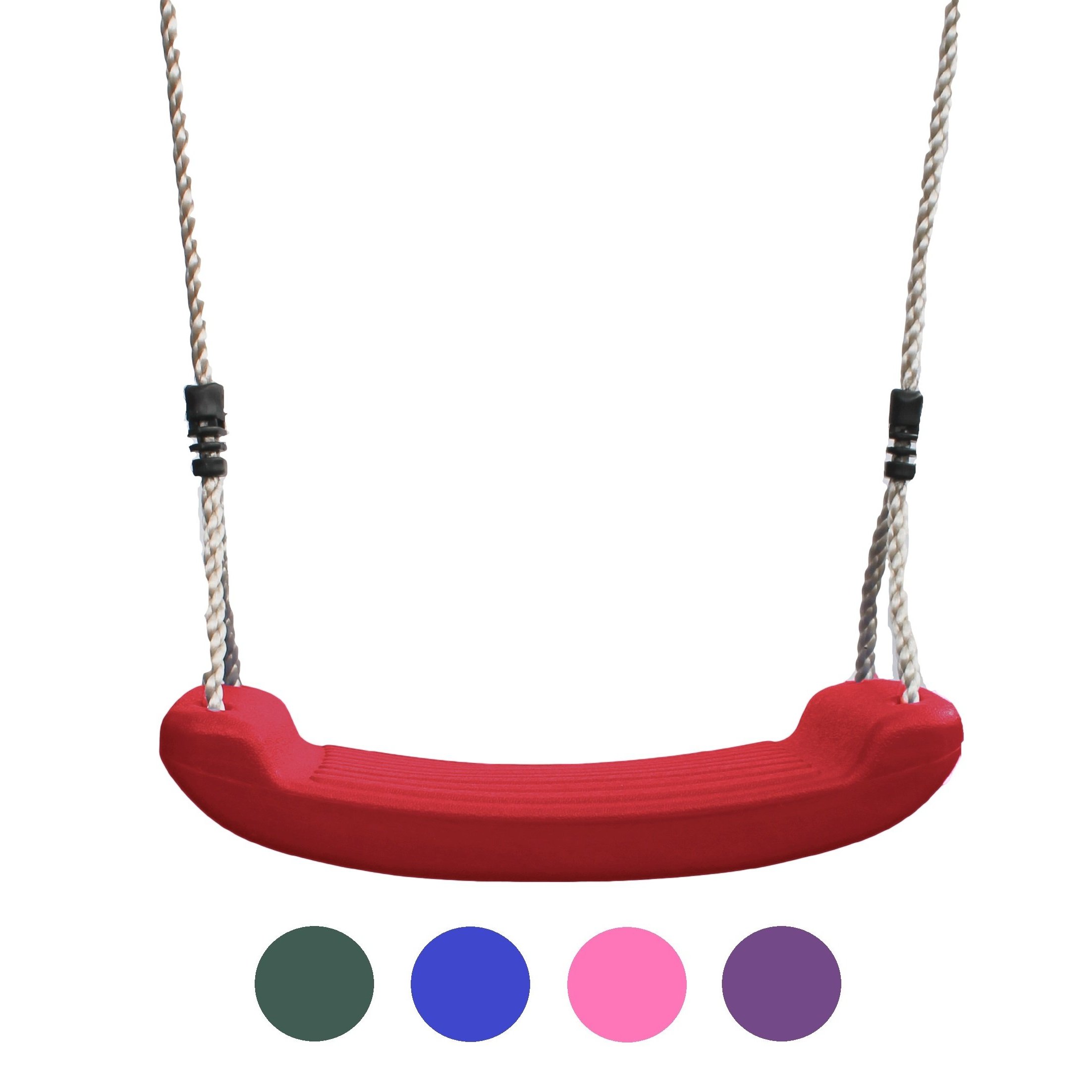 HIKS Deluxe Red Childrens Kids Garden Swing Seat with adjustable ropes included Ideal for Swing Sets and Climbing Frames ( also available in Green...