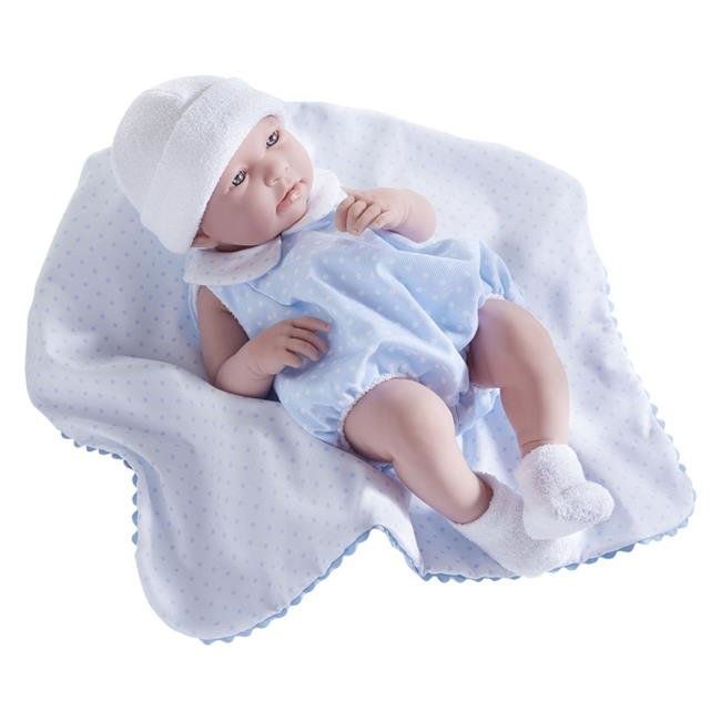 La Newborn 18108 All-Vinyl Real Boy Doll Bubble Suit Outfit & Blanket, Blue