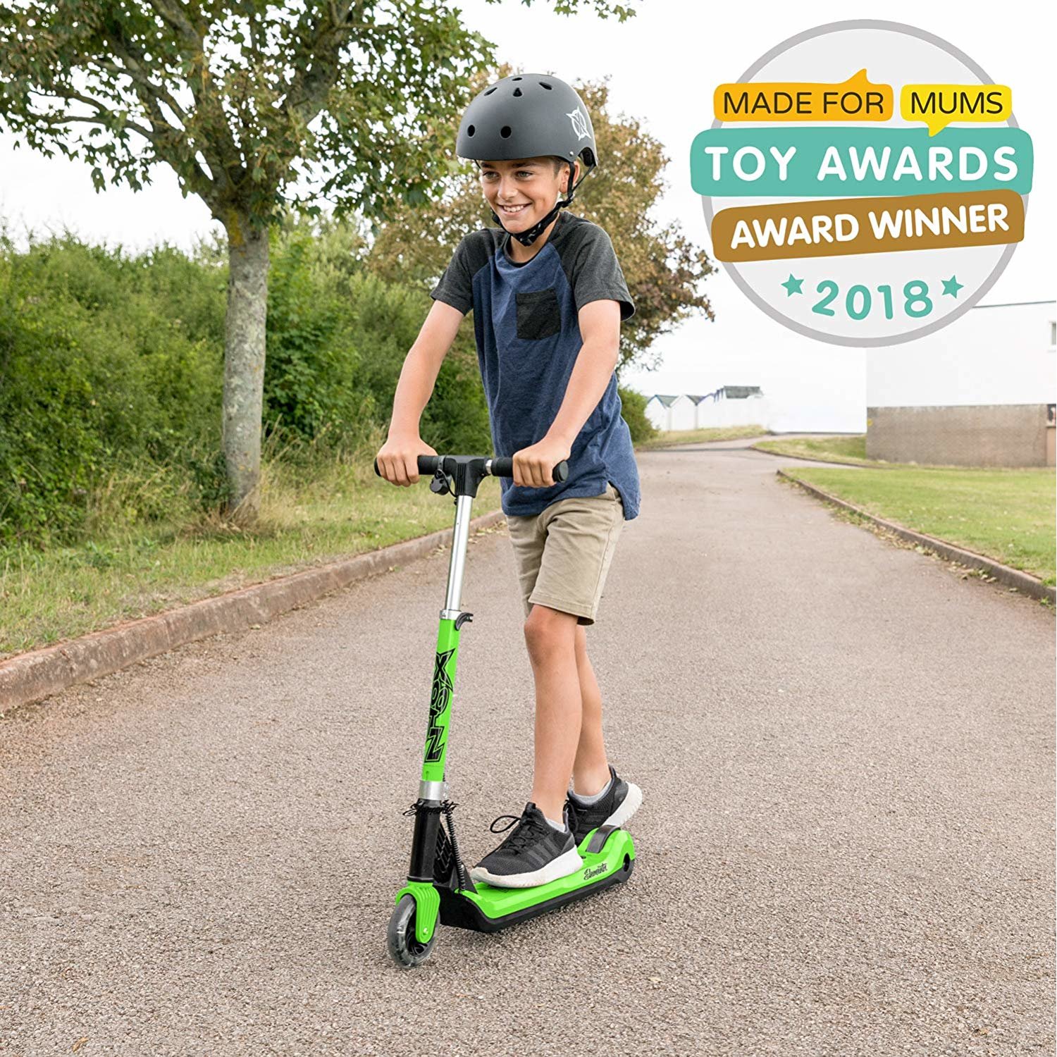 Xootz Kids Elements Electric Folding Scooter with LED - Green